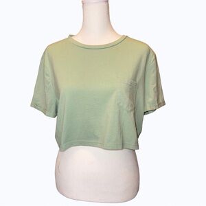 3️⃣SHEIN Light Green Short Sleeve Crop Top